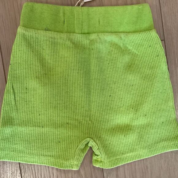 NWT. Baby Size 3 Mos Lime Green Waffle Shorts - Picture 2 of 7